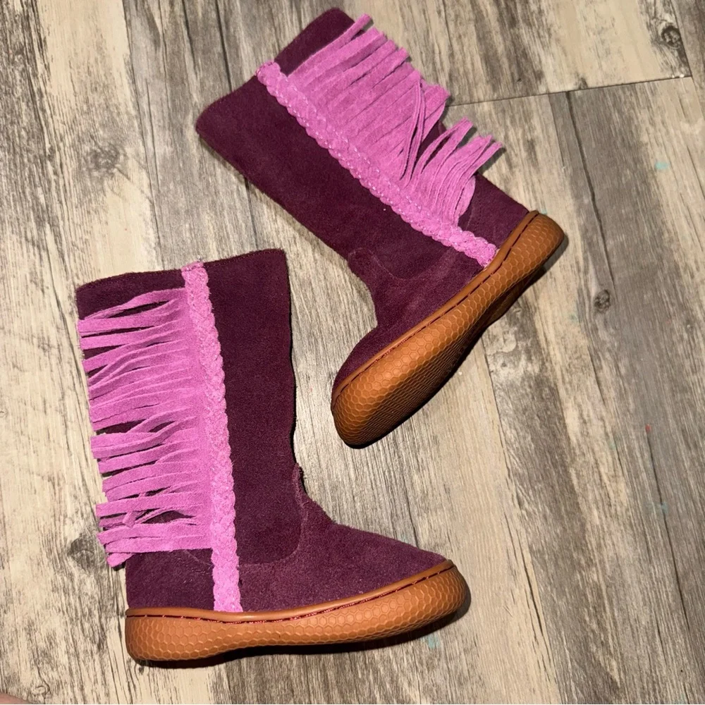 Livie & Luca Purple Fringe Kids Boots